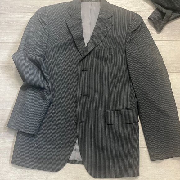 Sean John Suit Mens 36S 36 Short Black Pin Stripe 2pc Jacket Pants Suit - Picture 9 of 16